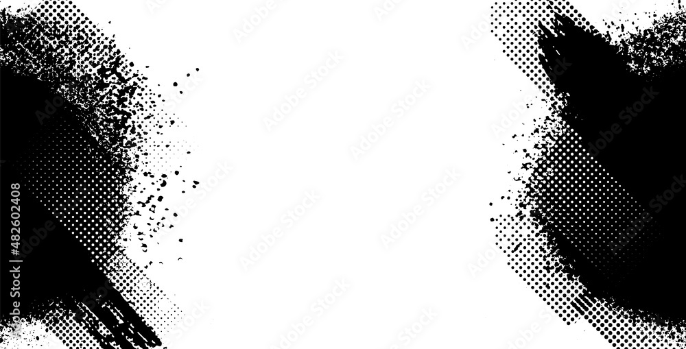 Leinwandbilder Abstract Halftone Background. Dots halftone white Black color pattern gradient grunge texture background