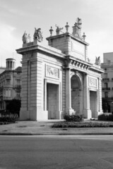 Valencia, Spain. Black and white vintage style.