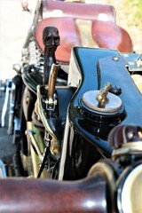 Motocykl Custom w stylu Vintage , oryginalna drewniana dżwignia 