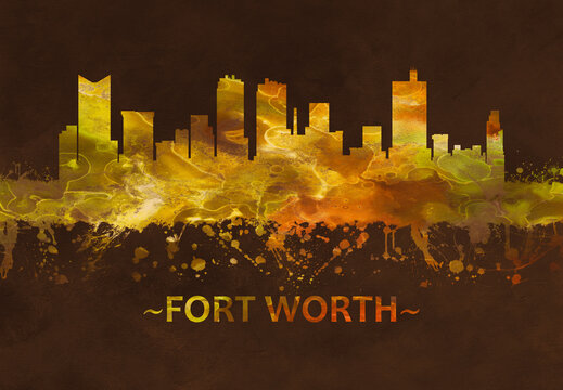 Fort Worth Texas Black and Gold