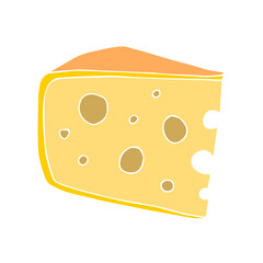 Vector hand drawn doodle sketch cheese isolated on white background