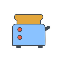 Toaster Icon in color icon, isolated on white background 