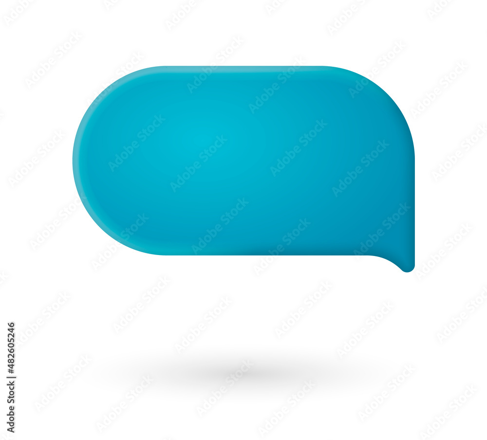 Poster blue 3d bubble talks set isolated on gray background. abstract speech clouds. ready for a text.