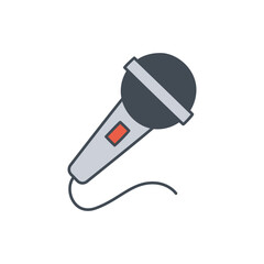 microphone, karaoke Icon in color icon, isolated on white background 