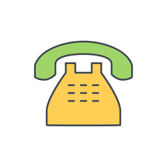 Telephone icon in color icon, isolated on white background 