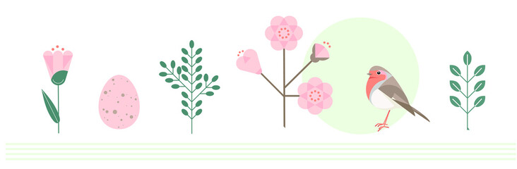 Spring elements for greeting card