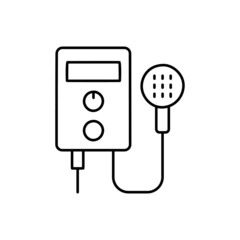 Boiler, Heater and Shower Icon in black line style icon, style isolated on white background