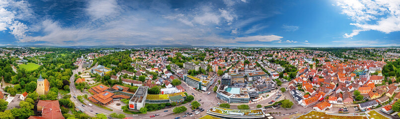 Obraz premium city of waiblingen germany 360° aerial
