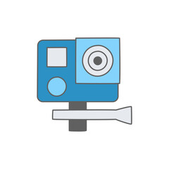 Action Cam Camera icon in color icon, isolated on white background 