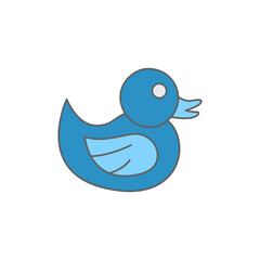 rubber duck, bathroom toy icon in color icon, isolated on white background 