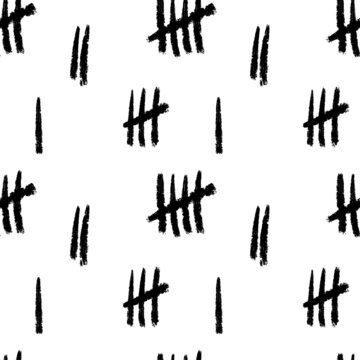 Tally Marks On White Board Hand Drawn Dirty Art Style.