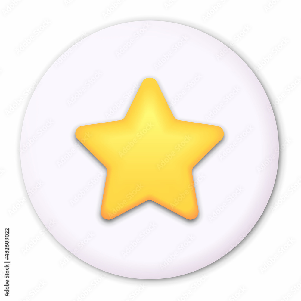Poster star, glossy yellow color. customer rating feedback concept from the client about employee of websit