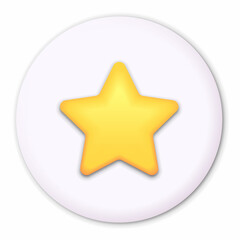 Star, glossy yellow color. Customer rating feedback concept from the client about employee of website. 3d design of the object. For mobile applications. Vector illustration