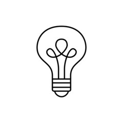 Smart lamp. automatic lamp icon in black line style icon, style isolated on white background