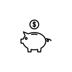 Piggy bank icon. piggy money sign and symbol