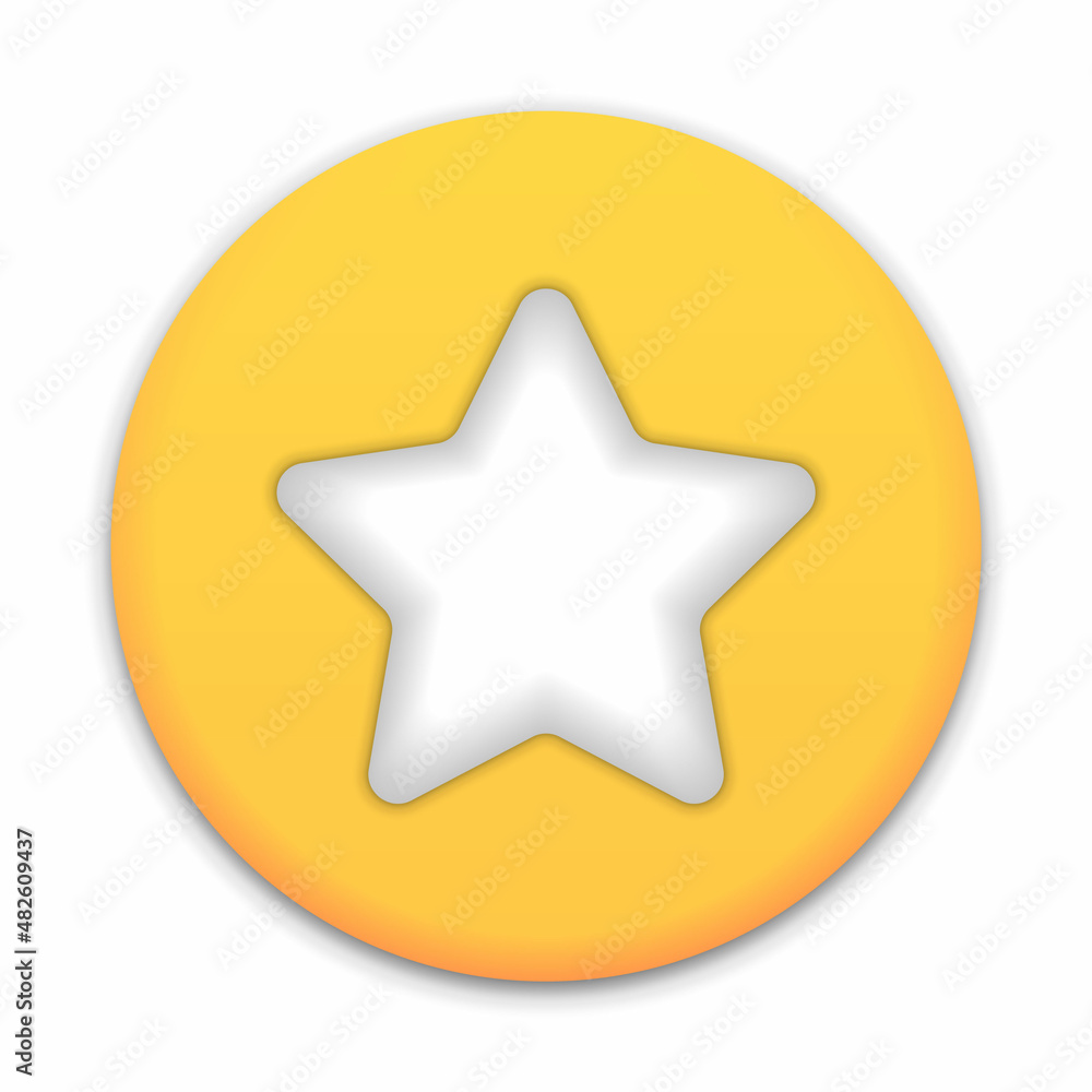 Poster star, glossy yellow color. customer rating feedback concept from the client about employee of websit