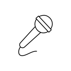 microphone, karaoke Icon in black line style icon, style isolated on white background