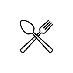 spoon and fork icon. restaurant sign and symbol