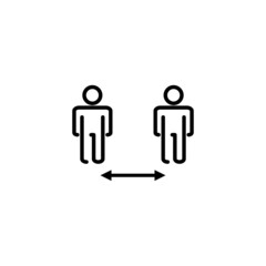 Social distance icon. social distancing sign and symbol. self quarantine sign
