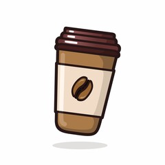 Disposable coffee cup icon vector on white background