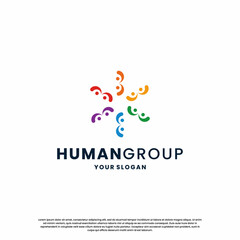 human community logo design. abstract people community logo inspiration