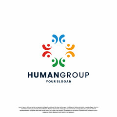 human community logo design. abstract people community logo inspiration