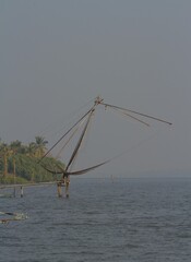 Fishing net in the lake
