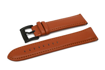 Leather watch strap