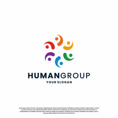 human community logo design. abstract people community logo inspiration
