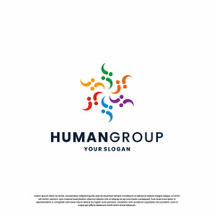 human community logo design. abstract people community logo inspiration
