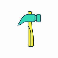 Filled outline Hammer icon isolated on white background. Tool for repair. Vector
