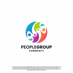 abstract people logo design for community