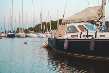 Many luxury yachts and boats in the harbor.