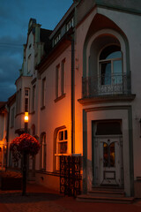 Fototapeta na wymiar Night street in Pärnu city in summer.