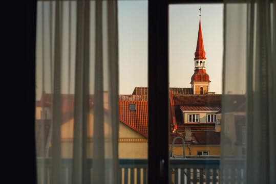 View from the window on the old town of Pärnu.