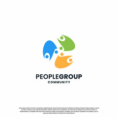 abstract human community logo design. community colorful logo template modern concept.