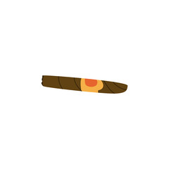 Cuban smoking cigar colored icon or symbol, flat vector illustration isolated.