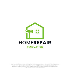 house renovation logo design. home repair logo template. build house logo modern creative.