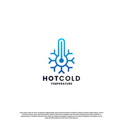 hot and cold logo design for temperature. snow and flame icon combination