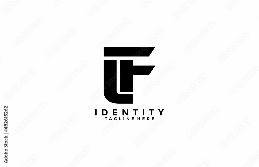 Poster minimalism initial fl logogram design vector