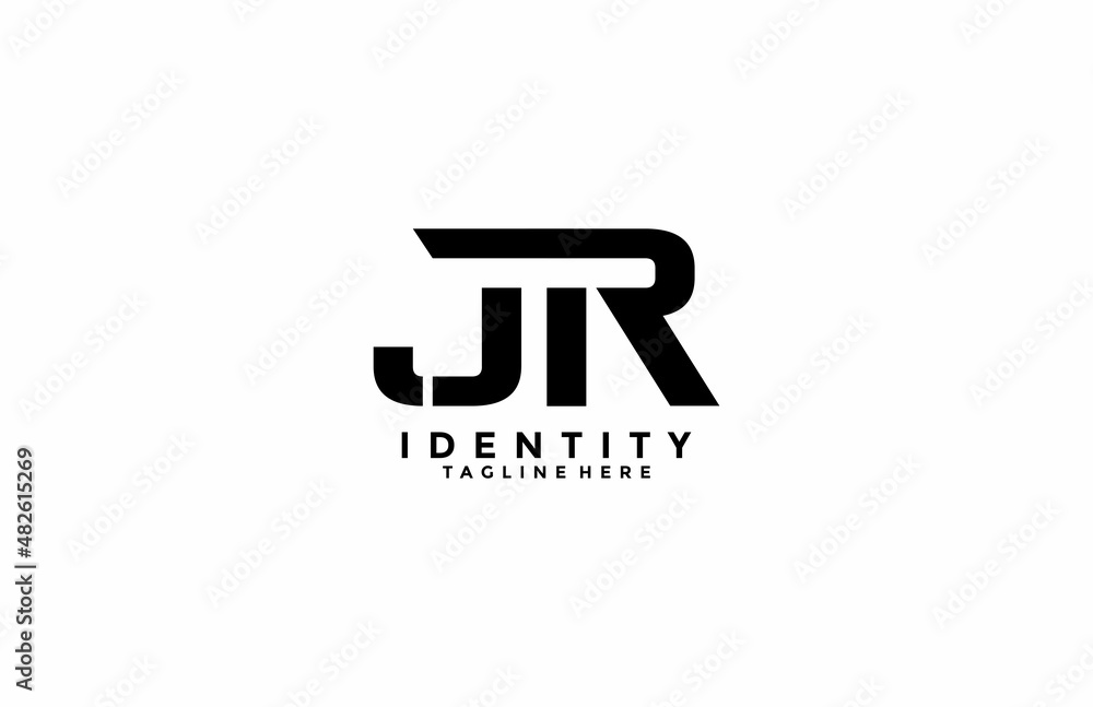 Poster minimalism initial jr logogram design vector