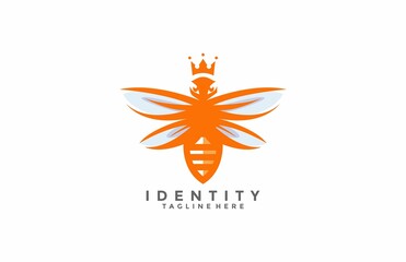 Fototapeta na wymiar Queen Bee Logo Design Template