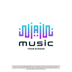 pulse music with letter A logo design. equalizer icon logo music inspiration
