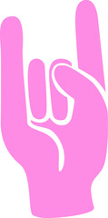 Hippie hand gesture, retro illustration. Peace love power symbol.