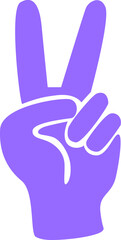 Hippie hand gesture, retro illustration. Peace love power symbol.