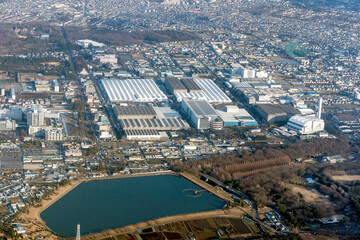 Fototapeta premium 日産自動車相模原部品センター付近を空撮