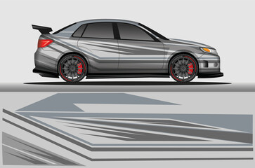 Fototapeta premium Car livery wrap decal, rally race style vector illustration abstract background