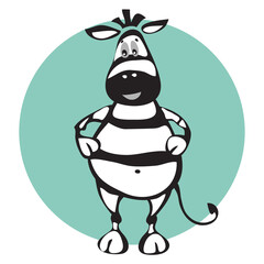 cartoon character cheerful zebra dancing vector image