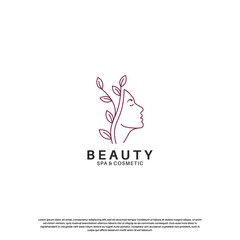 pure beauty logo design. natural beauty woman cosmetic logo.