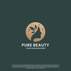 beauty nature logo design. elegance logo for beauty salon and spa.